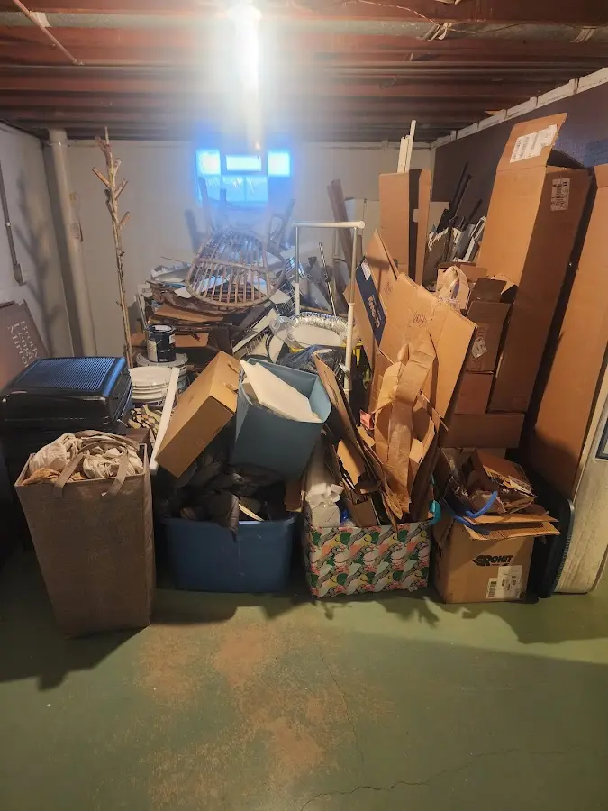 Roll-off dumpster container at job site for 6 Yard Dumpster Rental in Guerneville